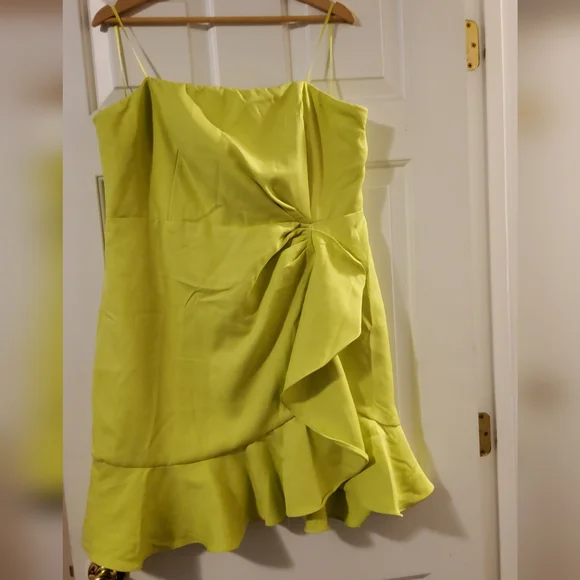 kendall jenner green dress met gala Lime Green Sequin Strappy Mini Dress